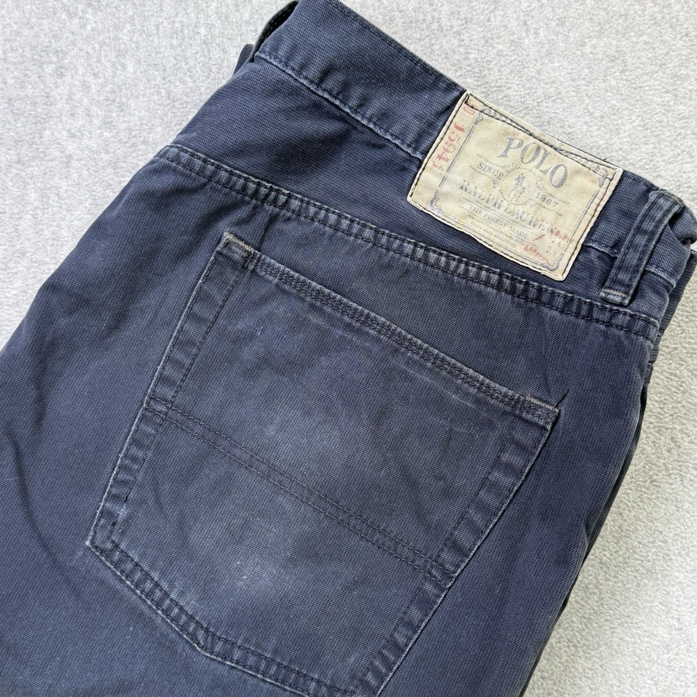 Polo‎ Ralph Lauren Jeans 38x30 Blue Denim Distressed Hem Classic Fit